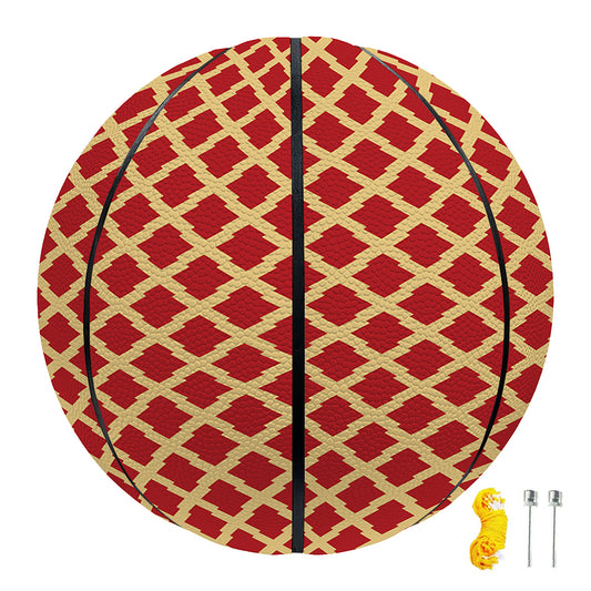 Red And Beige Japanese Pattern Print Basketball