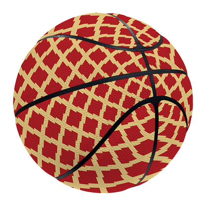 Red And Beige Japanese Pattern Print Basketball