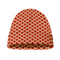 Red And Beige Japanese Pattern Print Beanie