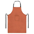 Red And Beige Japanese Pattern Print Bib Apron With Pocket