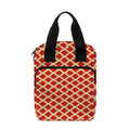 Red And Beige Japanese Pattern Print Bible Tote Bag