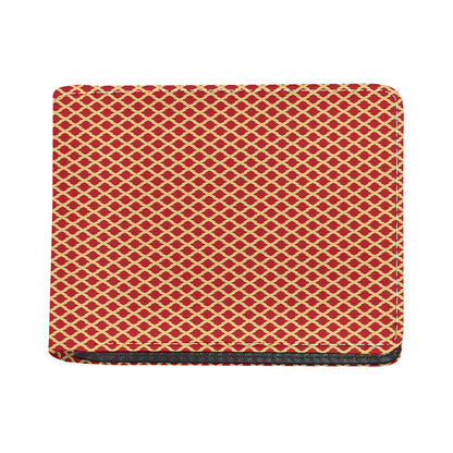 Red And Beige Japanese Pattern Print Bifold Wallet