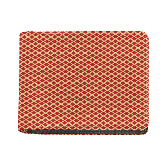 Red And Beige Japanese Pattern Print Bifold Wallet
