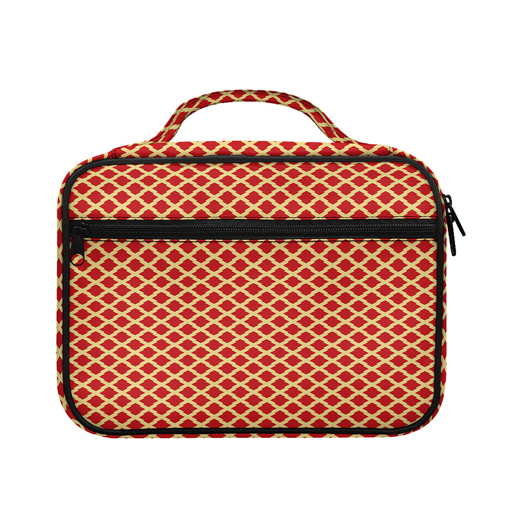 Red And Beige Japanese Pattern Print Briefcase Bible Bag