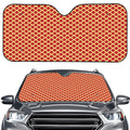 Red And Beige Japanese Pattern Print Car Windshield Sun Shade