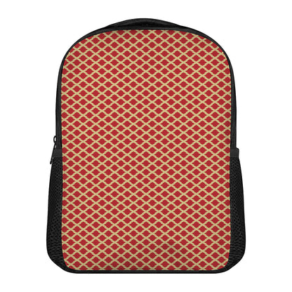Red And Beige Japanese Pattern Print Casual Backpack