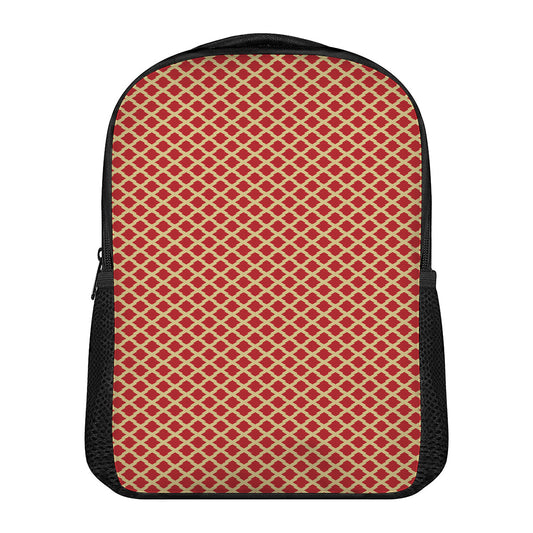 Red And Beige Japanese Pattern Print Casual Backpack