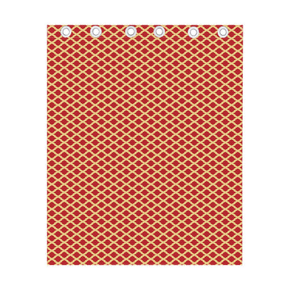 Red And Beige Japanese Pattern Print Curtain