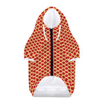 Red And Beige Japanese Pattern Print Dog Zip Up Hoodie