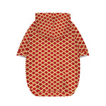 Red And Beige Japanese Pattern Print Dog Zip Up Hoodie