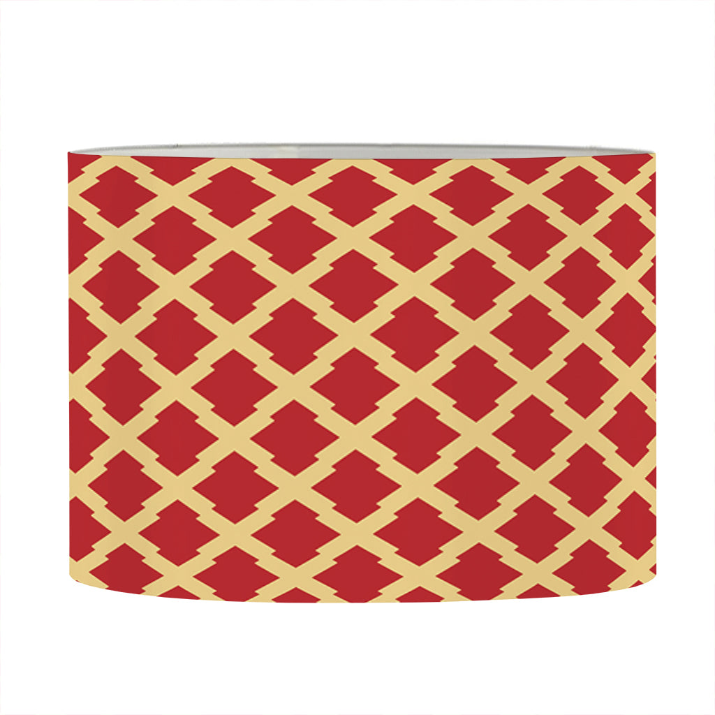 Red And Beige Japanese Pattern Print Drum Lamp Shade