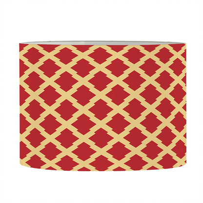 Red And Beige Japanese Pattern Print Drum Lamp Shade