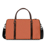 Red And Beige Japanese Pattern Print Duffle Bag