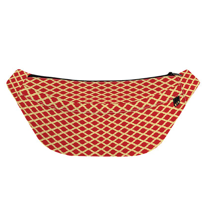 Red And Beige Japanese Pattern Print Fanny Pack