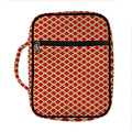 Red And Beige Japanese Pattern Print Front Pocket Bible Bag