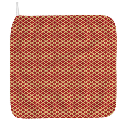 Red And Beige Japanese Pattern Print Hand Towel