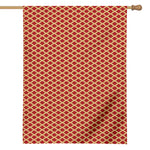 Red And Beige Japanese Pattern Print House Flag
