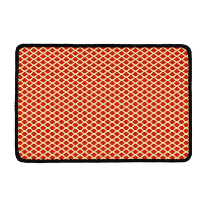 Red And Beige Japanese Pattern Print Kitchen Mat