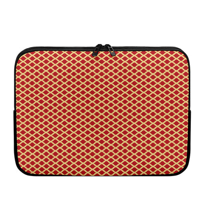 Red And Beige Japanese Pattern Print Laptop Sleeve