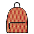 Red And Beige Japanese Pattern Print Leather Backpack