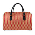 Red And Beige Japanese Pattern Print Leather Duffel Bag