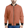 Red And Beige Japanese Pattern Print Men's Bomber Jacket