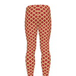 Red And Beige Japanese Pattern Print Men's leggings