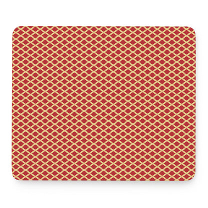 Red And Beige Japanese Pattern Print Mouse Pad