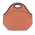 Red And Beige Japanese Pattern Print Neoprene Lunch Bag