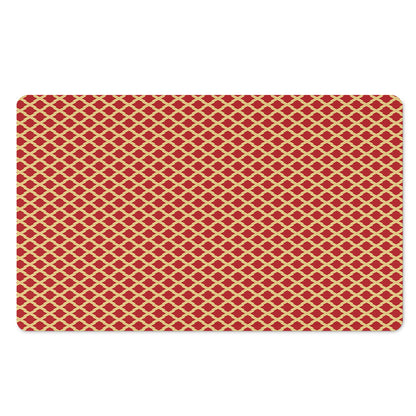 Red And Beige Japanese Pattern Print Polyester Doormat