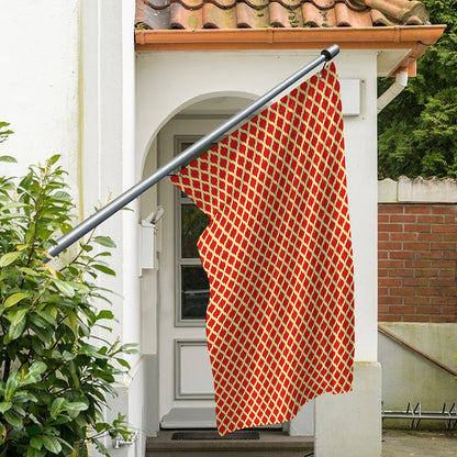 Red And Beige Japanese Pattern Print Polyester Flag