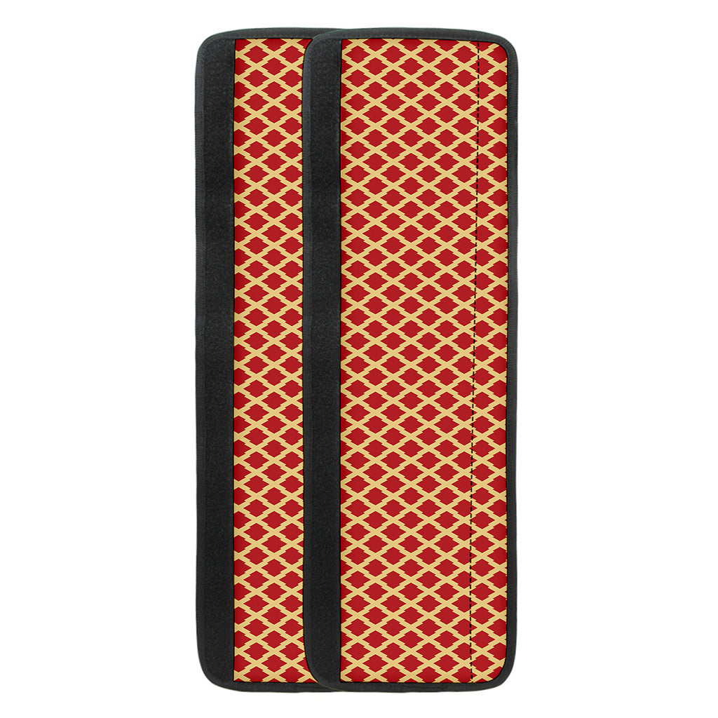 Red And Beige Japanese Pattern Print Refrigerator Handle Covers