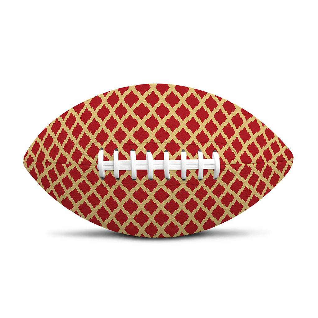 Red And Beige Japanese Pattern Print Rugby Ball