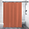 Red And Beige Japanese Pattern Print Shower Curtain