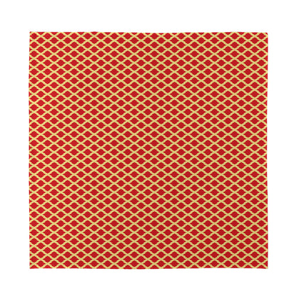 Red And Beige Japanese Pattern Print Silk Bandana
