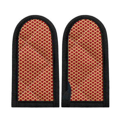 Red And Beige Japanese Pattern Print Skillet Handle Cover