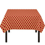 Red And Beige Japanese Pattern Print Tablecloth
