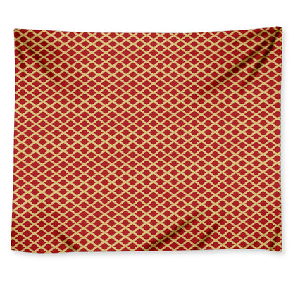 Red And Beige Japanese Pattern Print Tapestry
