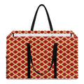 Red And Beige Japanese Pattern Print Utility Tote Bag