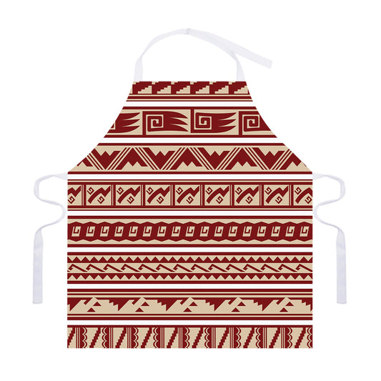 Red And Beige Southwestern Pattern Print Adjustable Apron