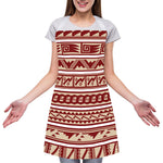 Red And Beige Southwestern Pattern Print Adjustable Apron