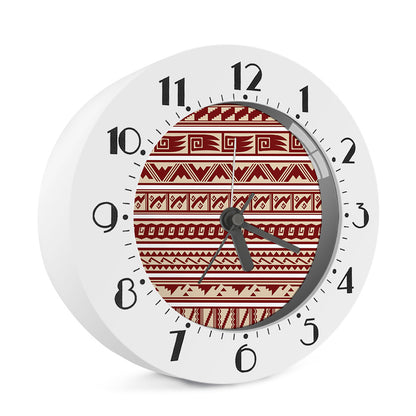 Red And Beige Southwestern Pattern Print Alarm Clock