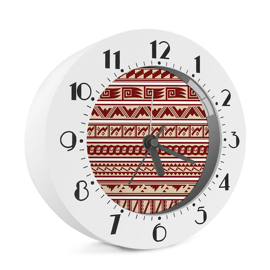 Red And Beige Southwestern Pattern Print Alarm Clock