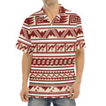 Red And Beige Southwestern Pattern Print Aloha Shirt