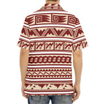 Red And Beige Southwestern Pattern Print Aloha Shirt