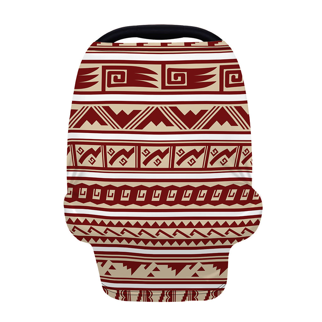 Red And Beige Southwestern Pattern Print Baby Seat Cover