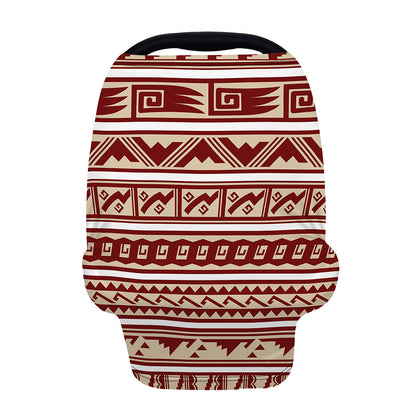Red And Beige Southwestern Pattern Print Baby Seat Cover