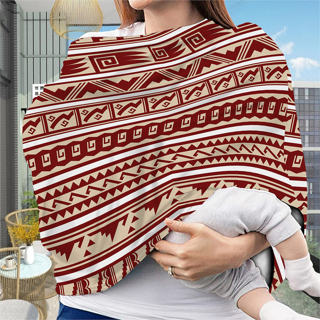 Red And Beige Southwestern Pattern Print Baby Seat Cover