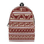 Red And Beige Southwestern Pattern Print Backpack