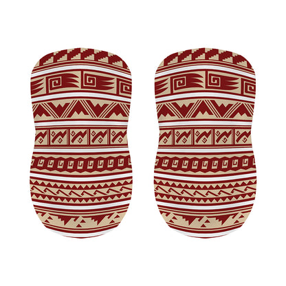 Red And Beige Southwestern Pattern Print Bar Stool Covers